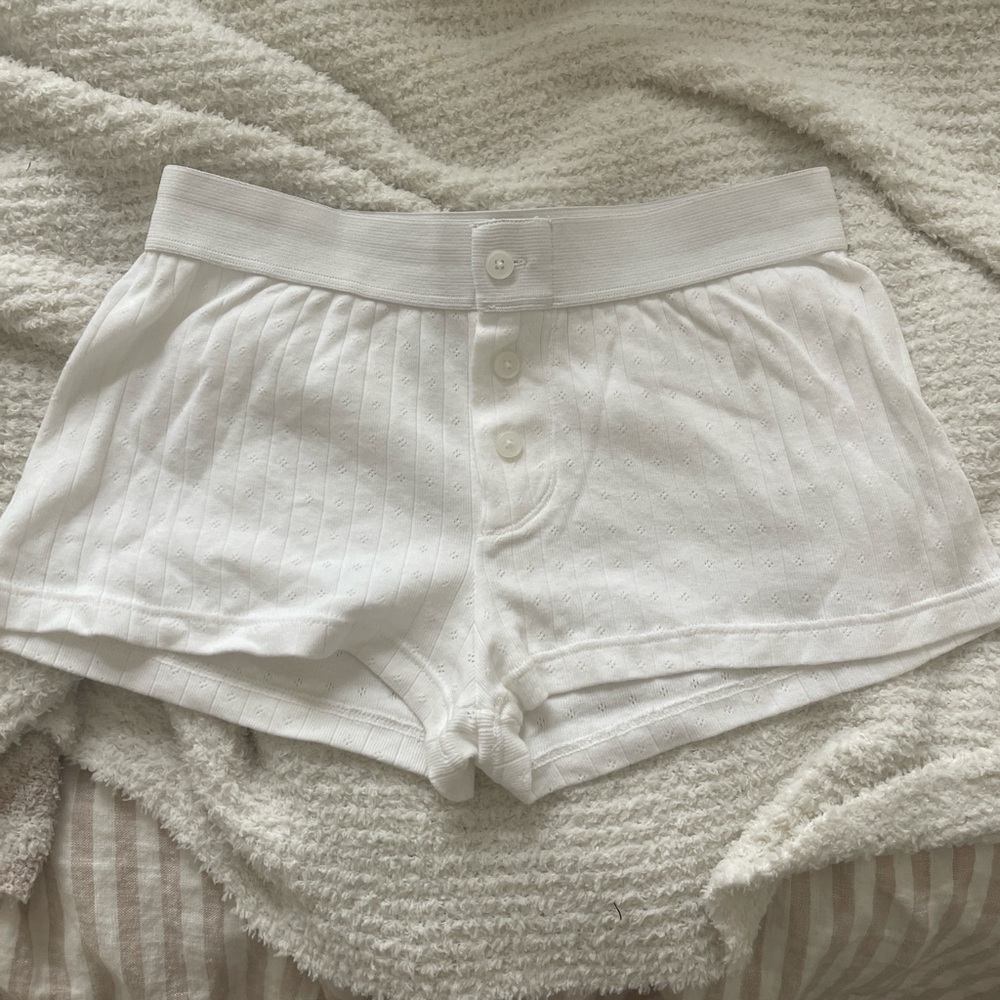 Brandy Melville white pointelle shorts